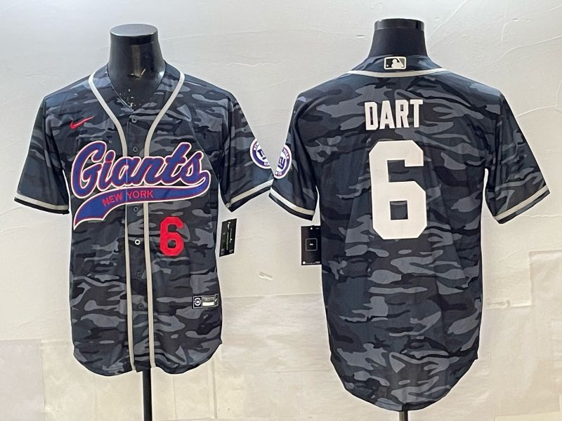 Men 2025 New York Giants #6 Dart Camo Joint Name Nike Limited NFL Jersey 006
